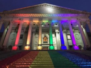 SC State House in rainbow colors